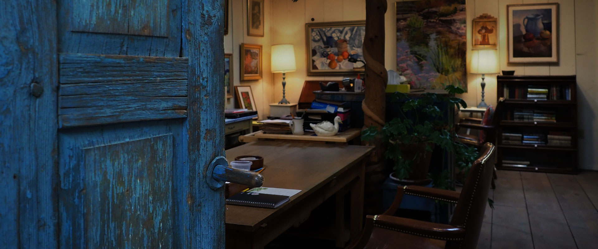 toas house with blue door studio room for joan hughston artist born in dallas, texas